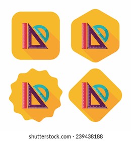 Ruler flat icon with long shadow,eps10