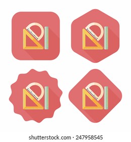 Ruler flat icon with long shadow,eps10