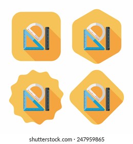 Ruler flat icon with long shadow,eps10