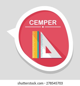 Ruler flat icon with long shadow,eps10