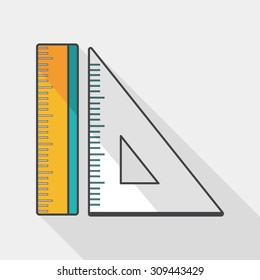 Ruler flat icon with long shadow,eps10