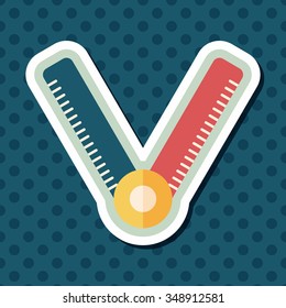 Ruler flat icon with long shadow,eps10