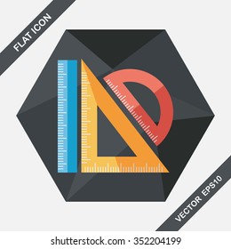 Ruler flat icon with long shadow,eps10