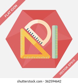 Ruler flat icon with long shadow,eps10