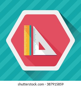 Ruler flat icon with long shadow,eps10