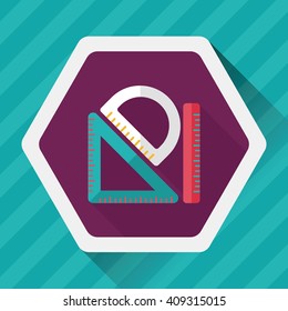 Ruler flat icon with long shadow,eps10