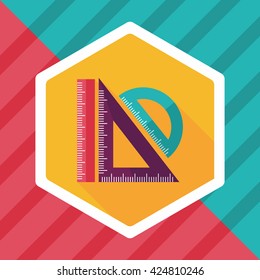 Ruler flat icon with long shadow,eps10