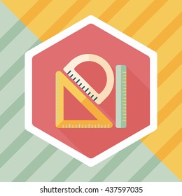 Ruler flat icon with long shadow,eps10