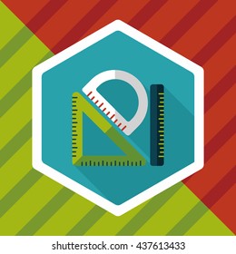 Ruler flat icon with long shadow,eps10