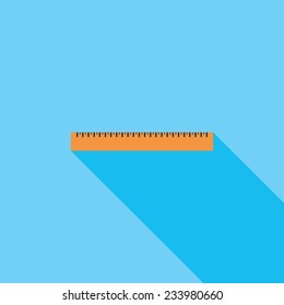  Ruler flat icon. Modern flat icons with long shadow effect in stylish colors. Icons for Web and Mobile Application. EPS 10.