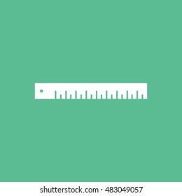 Ruler Flat Icon On Green Background