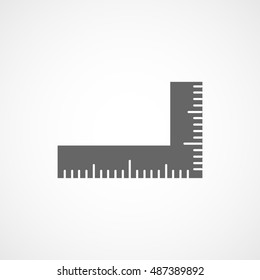 Ruler Flat Icon On White Background