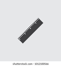 Ruler flat icon. Single high quality outline symbol of graduation for web design or mobile app. Thin line signs of education for design logo, visit card, etc