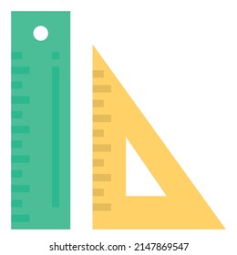 ilustración vectorial de icono plano de regla
