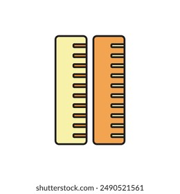 Ruler flat icon vector illustration isolated on white background, school theme, school pack, back to school