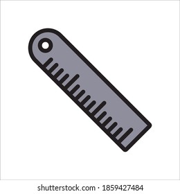 Ruler Flat Icon Vector Logo Template Illustration