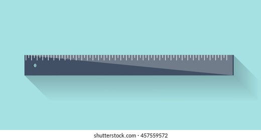 Ruler in a flat style. Scale. Width and length. Measurement tool. Vector illustration.