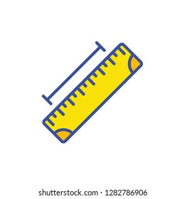 Ruler flat vector icon sign symbol