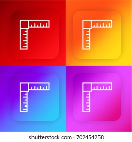 Ruler four color gradient app icon set