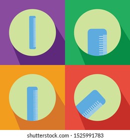 Ruler Four Color Minimalist Flat Icon Logo Vector Illustration with Different Style