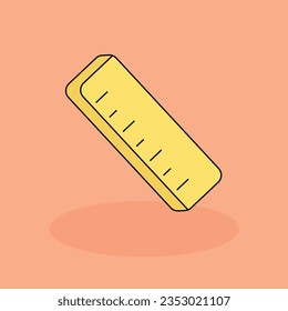 Ruler Free vector cartoon icon illustration.Fashion Design Signs and Texts icon concept isolated . flat cartoon style
