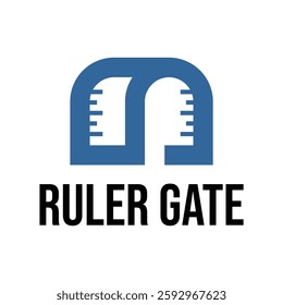 ruler gate flat minimalist logo design