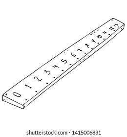 Ruler for geometry icon. Vector illustration of a ruler. Hand drawn drawing and drawing tool.