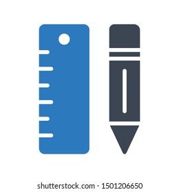 ruler glyph colour vector icon