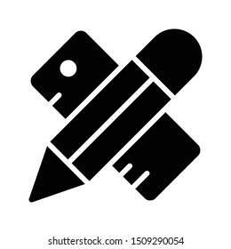 ruler glyph flat vector icon