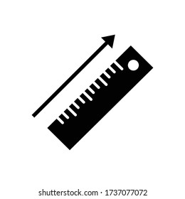 Ruler with glyph icon illustration