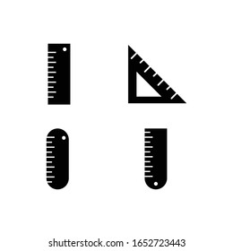Ruler with glyph icon vector