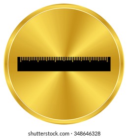 ruler - gold vector icon