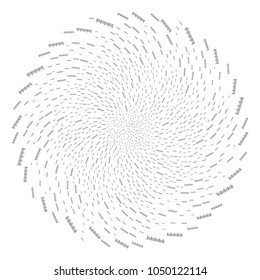 Ruler Graduation swirl explosion. Object whirlpool organized from randomized ruler graduation symbols. Vector illustration style is flat iconic symbols.