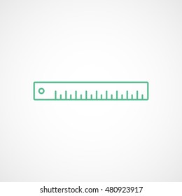 Ruler  Green Line Icon On White Background