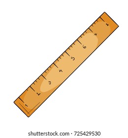Ruler hand drawn. Vector Cartoon Ruler