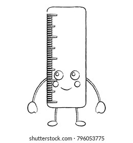ruler happy  school supplies kawaii icon image 