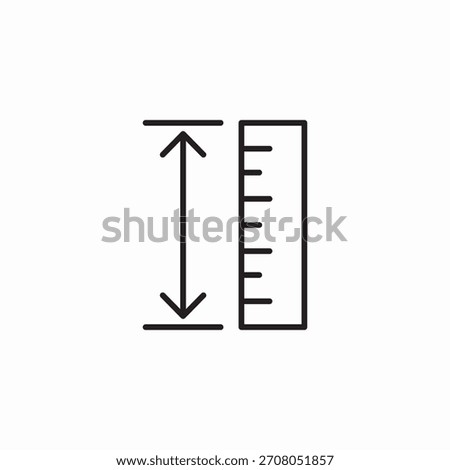ruler height icon sign vector