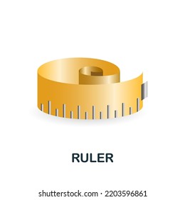 Ruler icon. 3d illustration from measuring collection. Creative Ruler 3d icon for web design, templates, infographics and more