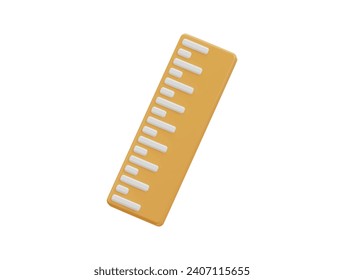 Ruler icon 3d rendering vector illustration