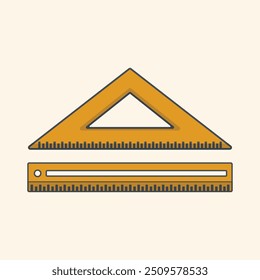 Ruler icon Back to school collection Icons school supplies school equipment or items vector illustration