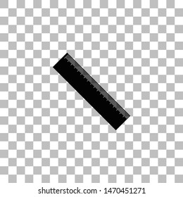 Ruler icon. Black flat icon on a transparent background. Pictogram for your project