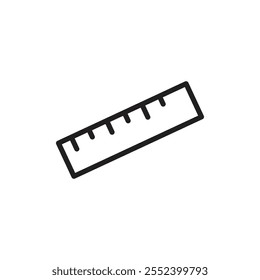 Ruler icon black and white vector outline sign