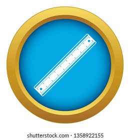 Ruler icon blue vector isolated on white background for any design