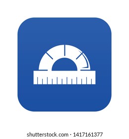 Ruler icon blue vector isolated on white background