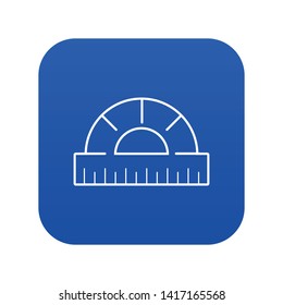 Ruler icon blue vector isolated on white background