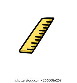 Vector de dibujos animados de icono de Regla. Educación y papelería de negocios. Icono de símbolo de medida, color amarillo