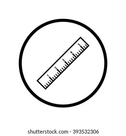 Ruler icon in circle . Vector illustration