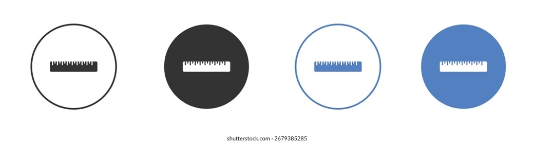 Ruler icon collection for app in black and blue colors