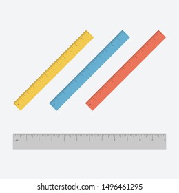 The ruler icon. Color ruler with inch.