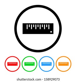 Ruler Icon with Color Variations